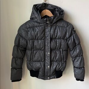 Appaman Kids Kyla Puffer Insulated Coat Leopard Zip Snap Close Hood Cozy Size 8